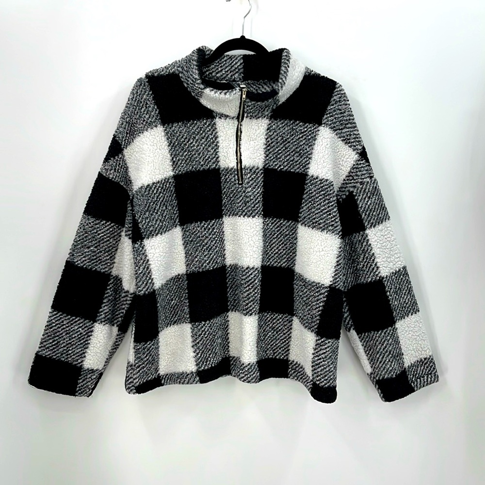 Coeur De Vague Plaid Sherpa Pullover